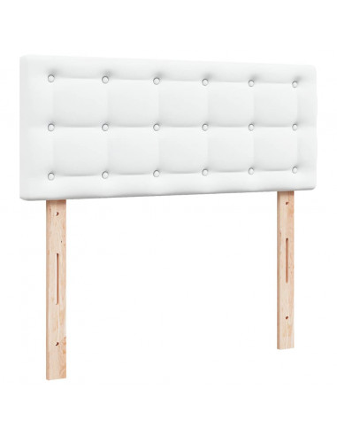 Struttura Letto Pouf con Materasso Bianco 120x200 cm Similpelle