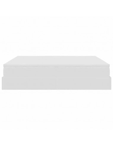 Struttura Letto Pouf con Materasso Bianco 180x200 cm Similpelle