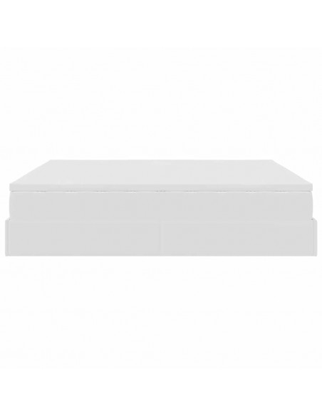 Struttura Letto Pouf con Materasso Bianco 180x200 cm Similpelle