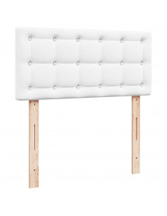Letto Pouf con Materasso Bianco 90x190 cm Similpelle 2
