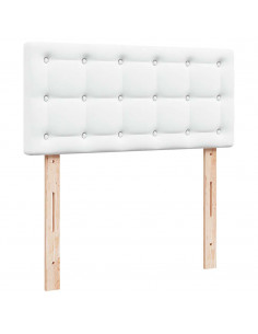 Letto Pouf con Materasso Bianco 90x200 cm Similpelle 2