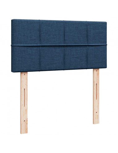 Struttura Letto Pouf con Materasso Blu 90x190 cm in Tessuto