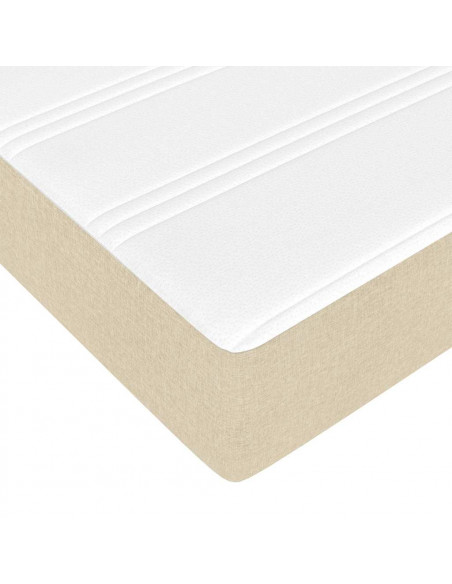 Struttura Letto Pouf con Materasso Crema 100x200 cm in Tessuto