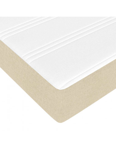 Struttura Letto Pouf con Materasso Crema 80x200 cm in Tessuto