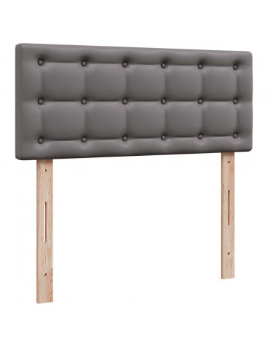 Struttura Letto Pouf con Materasso Grigio 120x190 cm Similpelle