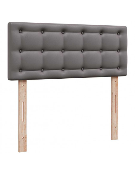 Struttura Letto Pouf con Materasso Grigio 120x190 cm Similpelle