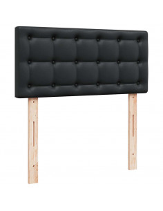 Struttura Letto Pouf con Materasso Nero 100x200 cm Similpelle
