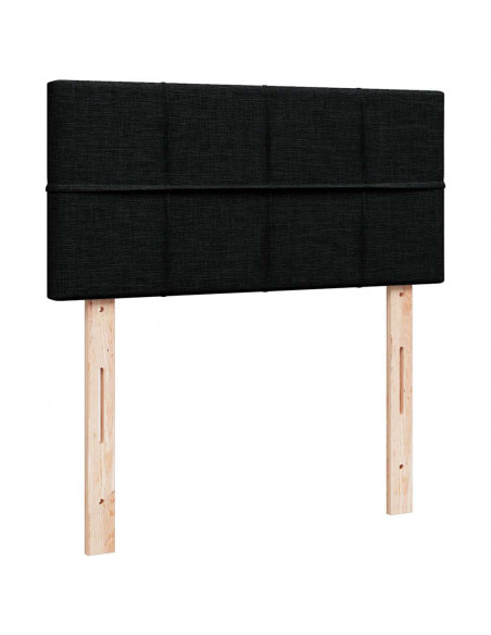 Pouf Letto con Materasso e LED Nero 80x200cm in Tessuto
