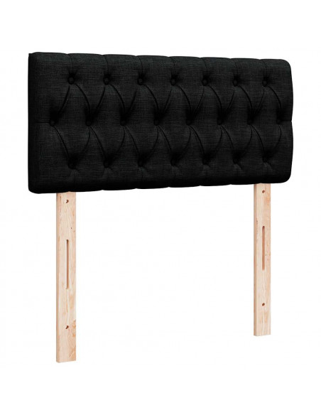 Pouf Letto con Materasso e LED Nero 80x200cm in Tessuto