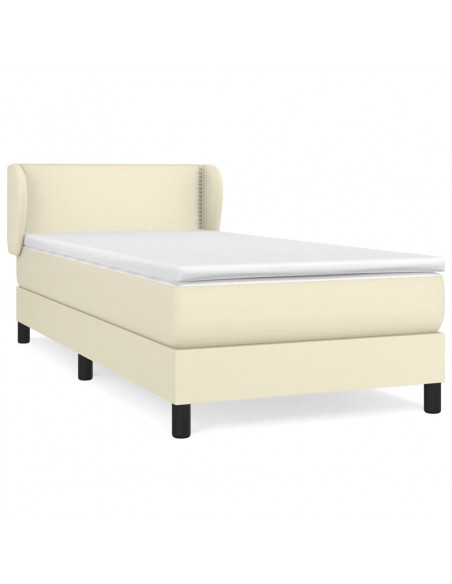 Giroletto a Molle con Materasso Crema 100x200 cm in Similpelle