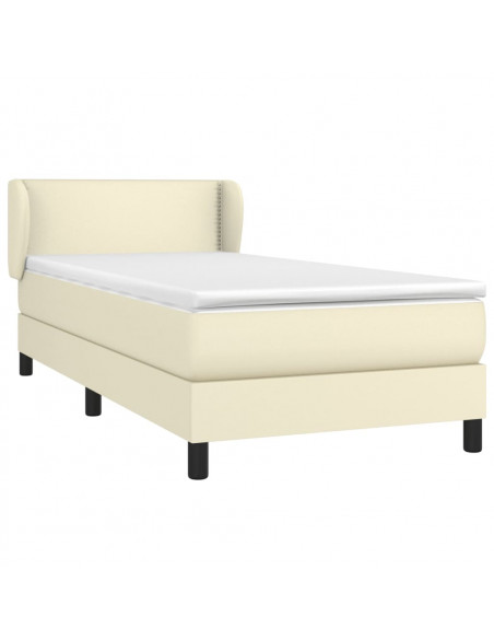 Giroletto a Molle con Materasso Crema 100x200 cm in Similpelle
