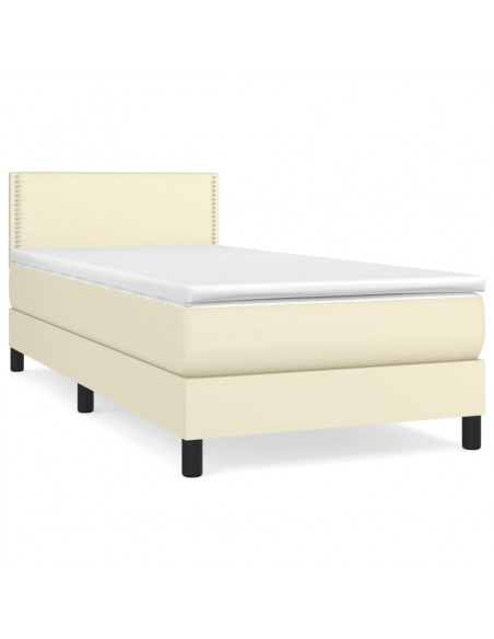 Giroletto a Molle con Materasso Crema 100x200 cm in Similpelle