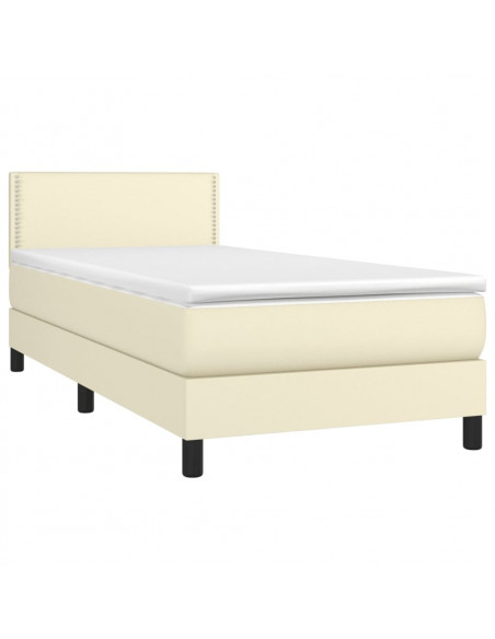 Giroletto a Molle con Materasso Crema 100x200 cm in Similpelle