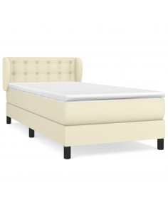 Giroletto a Molle con Materasso Crema 100x200 cm in Similpelle