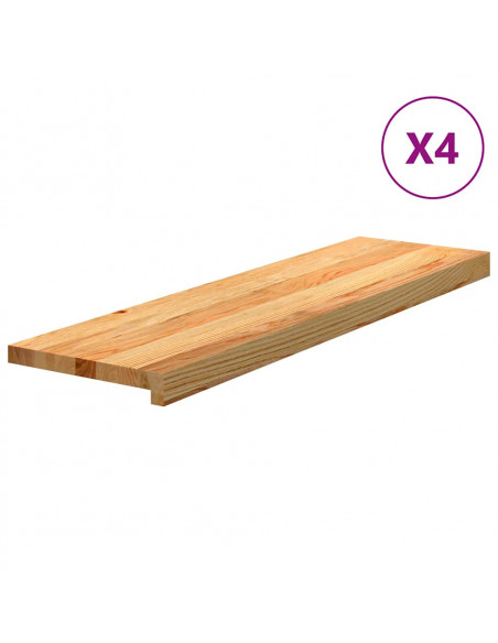 Gradini 4 pz Marrone Chiaro 90x30x2 cm Legno Massello Rovere