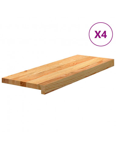 Gradini 4 pz Marrone Chiaro 70x30x2 cm Legno Massello Rovere