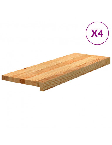 Gradini 4 pz Marrone Chiaro 70x25x2 cm Legno Massello Rovere
