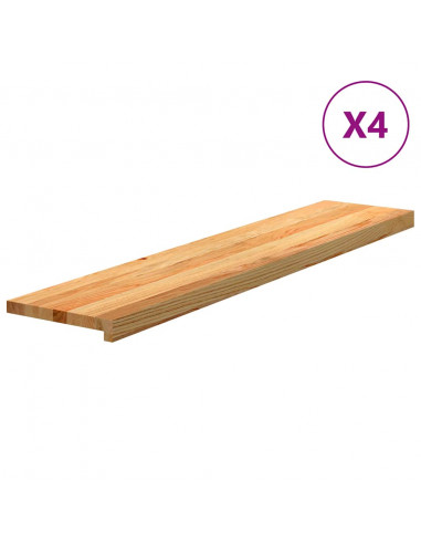 Gradini 4 pz Marrone Chiaro 120x25x2 cm Legno Massello Rovere
