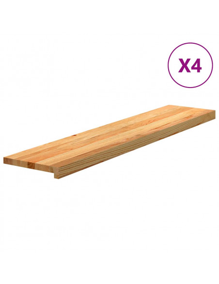 Gradini 4 pz Marrone Chiaro 120x25x2 cm Legno Massello Rovere