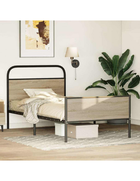 Giroletto senza Materasso Rovere Sonoma 90x200 cm in Truciolato