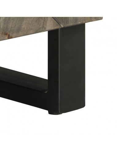 Mobile Porta TV Nero 80x33x46 cm in Legno Massello di Mango