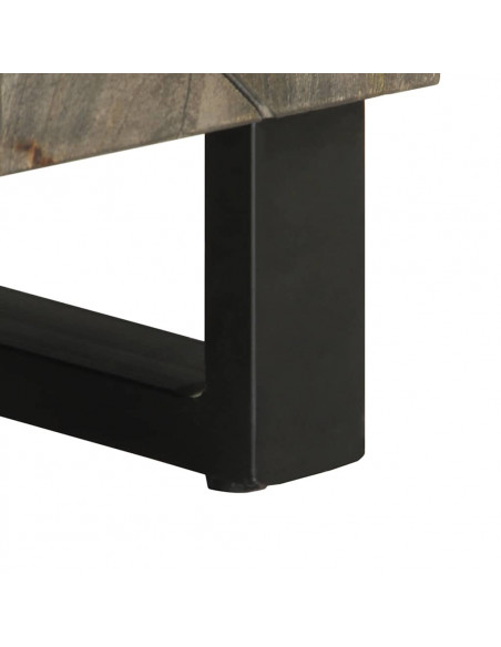 Mobile Porta TV Nero 80x33x46 cm in Legno Massello di Mango