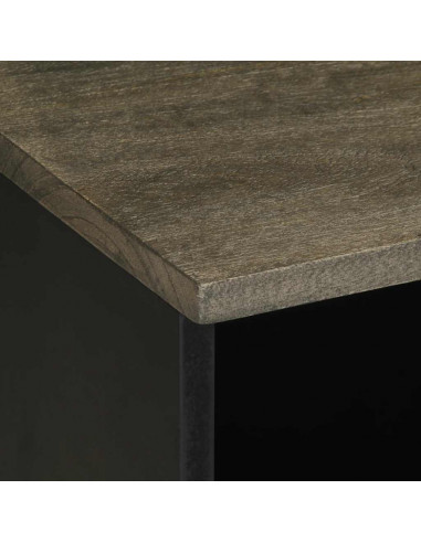 Mobile Porta TV Nero 80x33x46 cm in Legno Massello di Mango