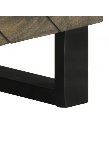 Mobile Porta TV Nero 80x33x46 cm in Legno Massello di Mango