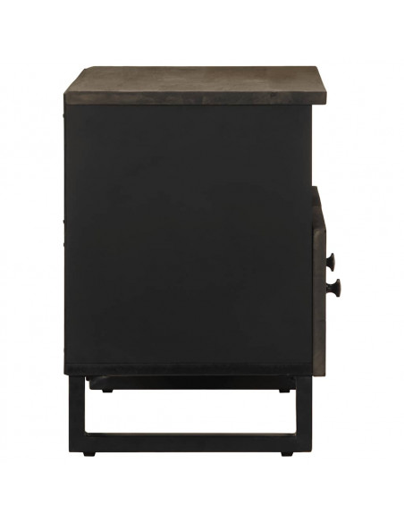 Mobile Porta TV Nero 70x33x46 cm in Legno Massello di Mango