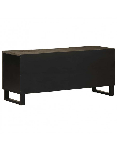 Mobile Porta TV Nero 105x33x46 cm in Legno Massello di Mango