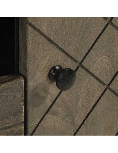 Mobile Porta TV Nero 105x33x46 cm in Legno Massello di Mango