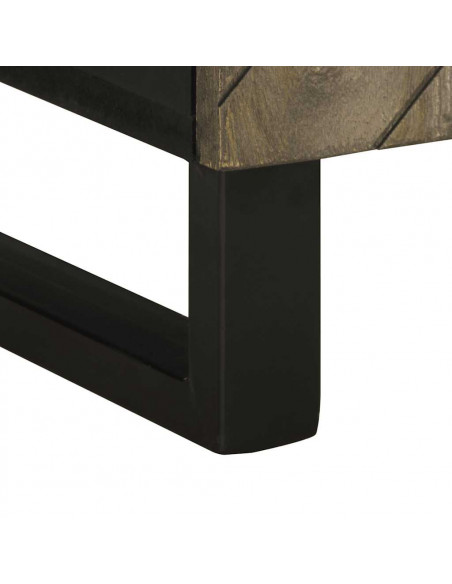 Mobile Porta TV Nero 105x33x46 cm in Legno Massello di Mango