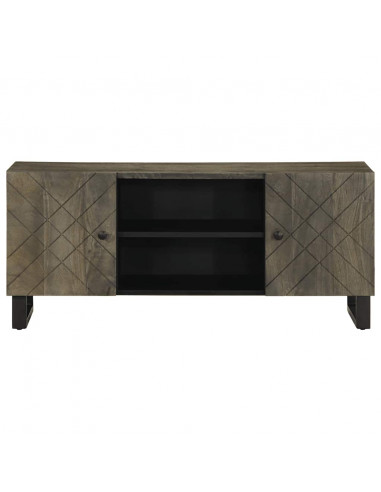 Mobile Porta TV Nero 105x33x46 cm in Legno Massello di Mango