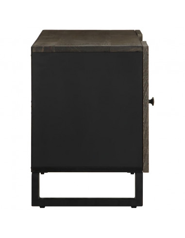 Mobile Porta TV Nero 105x33x46 cm in Legno Massello di Mango