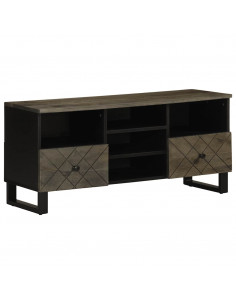 Mobile Porta TV Nero 100x33x46 cm in Legno Massello di Mango