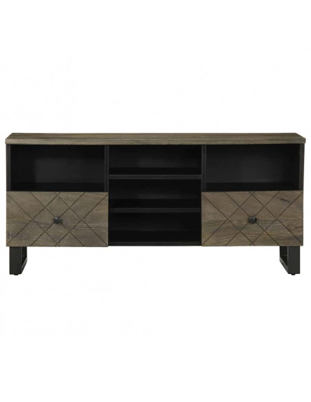 Mobile Porta TV Nero 100x33x46 cm in Legno Massello di Mango