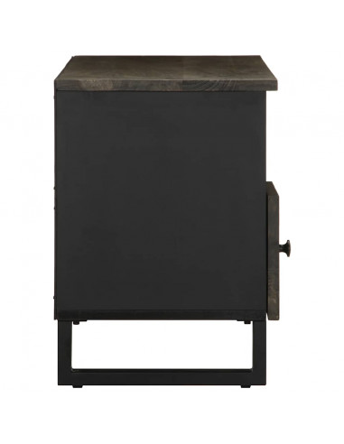 Mobile Porta TV Nero 100x33x46 cm in Legno Massello di Mango