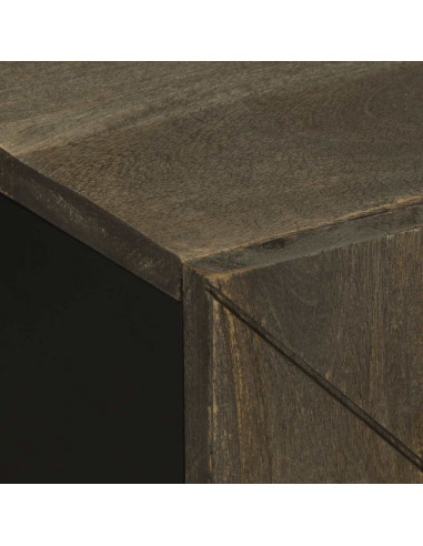 Mobile Lavabo Nero 62x33x58 cm Legno Massello di Mango