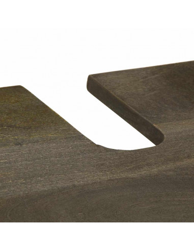 Mobile Lavabo Nero 62x33x58 cm Legno Massello di Mango