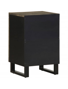 Mobile da Bagno Nero 38x33x58 cm in Legno Massello di Mango