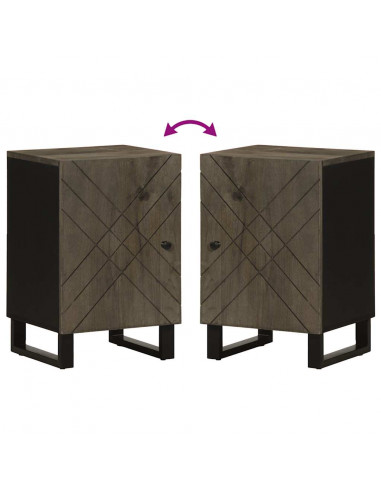 Mobile da Bagno Nero 38x33x58 cm in Legno Massello di Mango