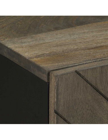 Mobile da Bagno Nero 38x33x58 cm in Legno Massello di Mango