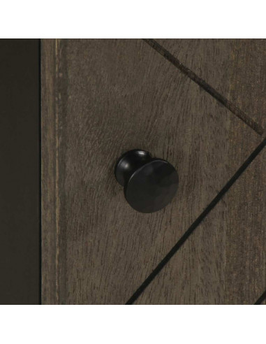 Mobile da Bagno Nero 38x33x58 cm in Legno Massello di Mango