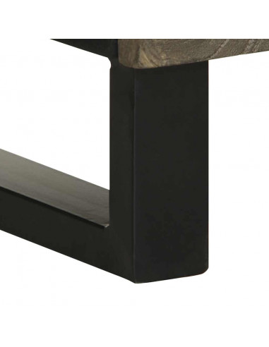 Mobile da Bagno Nero 38x33x160 cm in Legno Massello di Mango