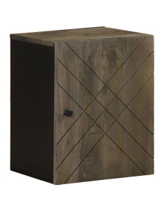 Mobile da Bagno a Parete Nero 38x33x48 cm Legno Massello Mango