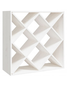 Portabottiglie Bianco 62x25x62 cm in Legno Massello di Pino
