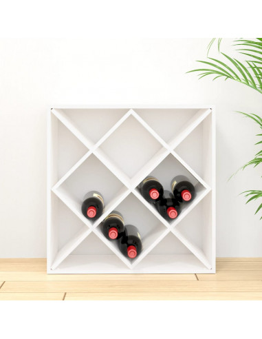 Portabottiglie Bianco 62x25x62 cm in Legno Massello di Pino