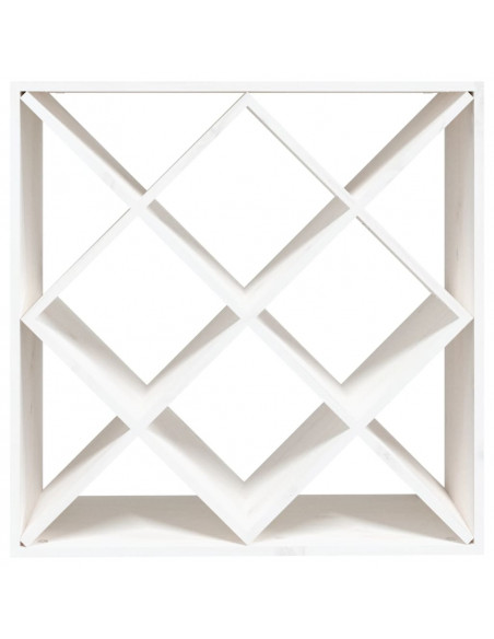 Portabottiglie Bianco 62x25x62 cm in Legno Massello di Pino