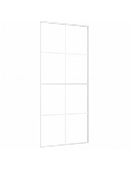 Porta Scorrevole in Vetro ESG e Alluminio 90x205 cm Bianca