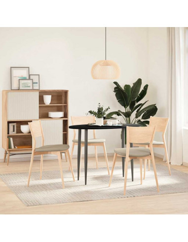 Piano Tavolo Marrone Scuro 100x50x2 cm in Rovere Massello Ovale